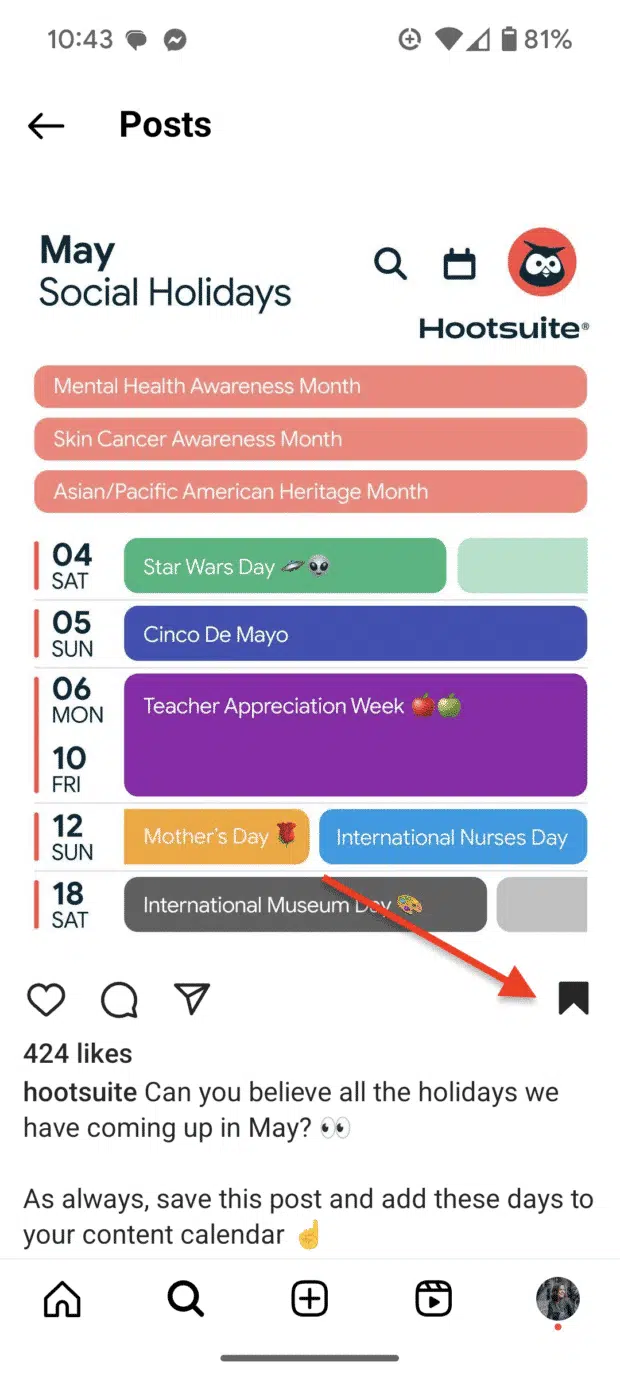 Bouton d’enregistrement d’Instagram