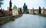 Charles bridge in winter