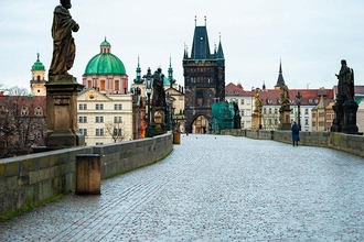 Charles bridge in winter