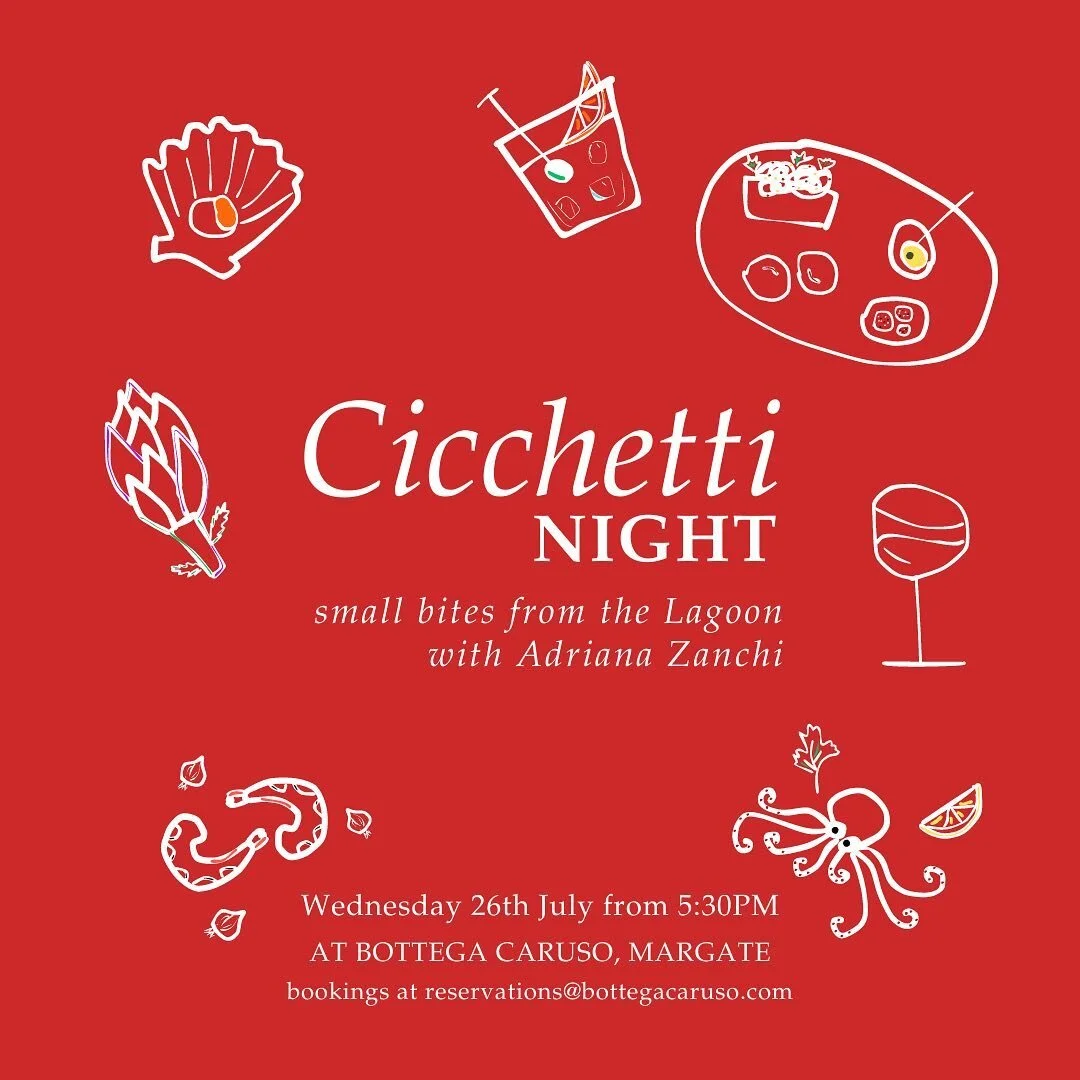 Our dear friend @adri.myrtus is bringing the flavours of the Lagoon all the way from Burano to Margate! 

Join us on the evening of Wednesday, July 26th to get a taste of her home, a charming little island in the Venetian Lagoon. Hopefully the sun ☀️
