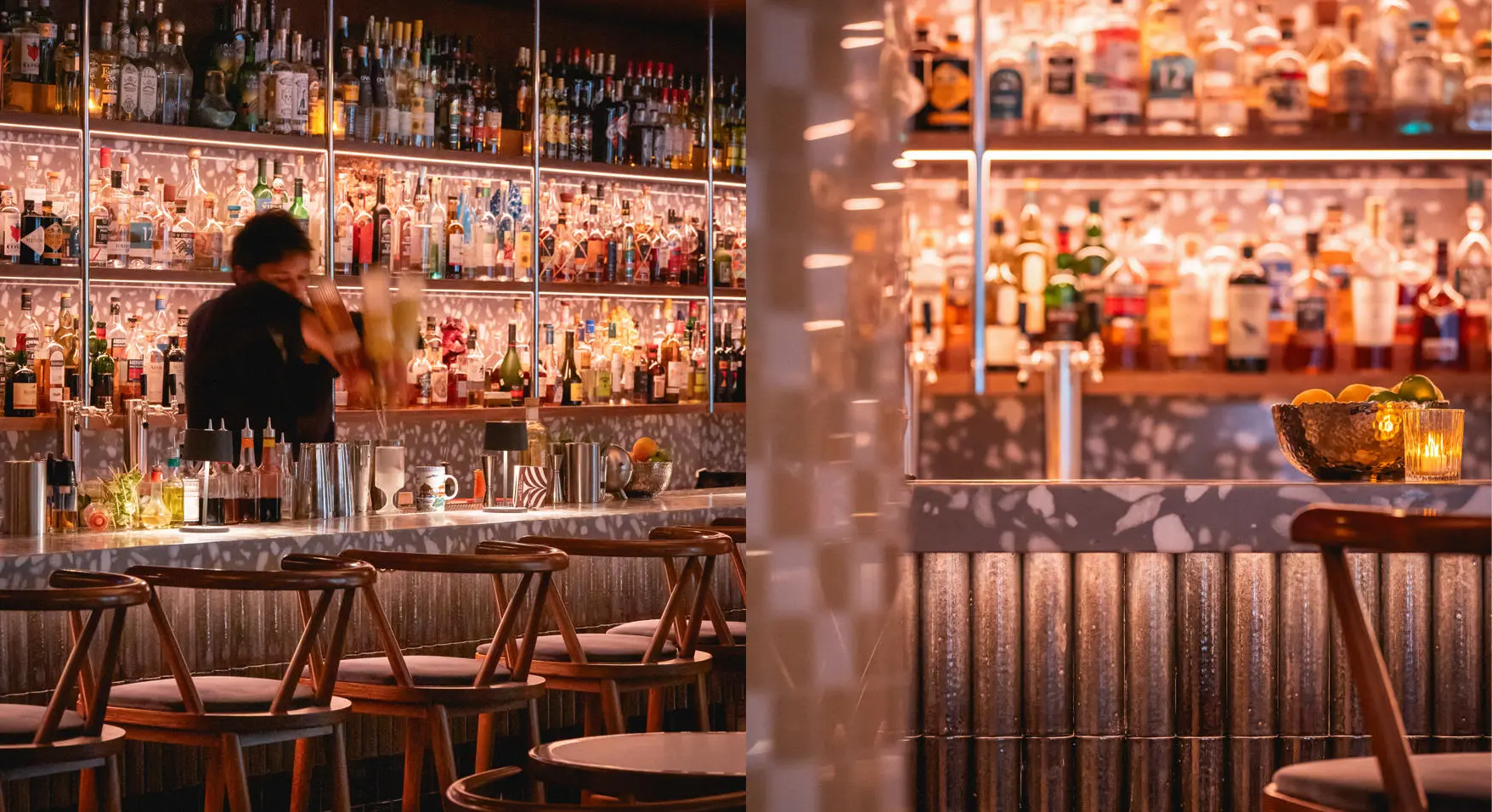 Salle pour événements privés au Mal Nécessaire avec décor moderne et cocktails