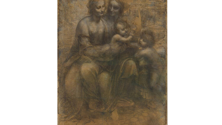 Leonardo da Vinci, The Virgin and Child with St Anne and St John the Baptist (vandalized 1987)