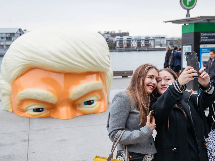 A giant Trump head has popped up in Sydney