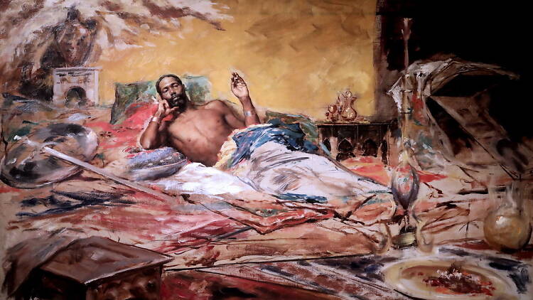 Repòs del guerrer, Antoni Fabrés, 1878 Repòs del guerrer, Antoni Fabrés, 1878