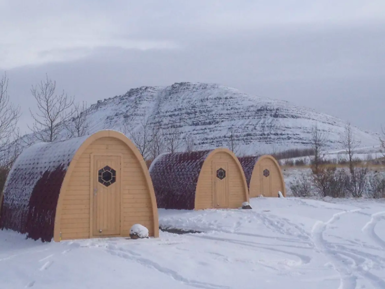 Wooden camping pod in Borgarnes