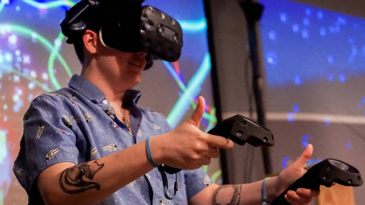 Enter a virtual world at Redline VR