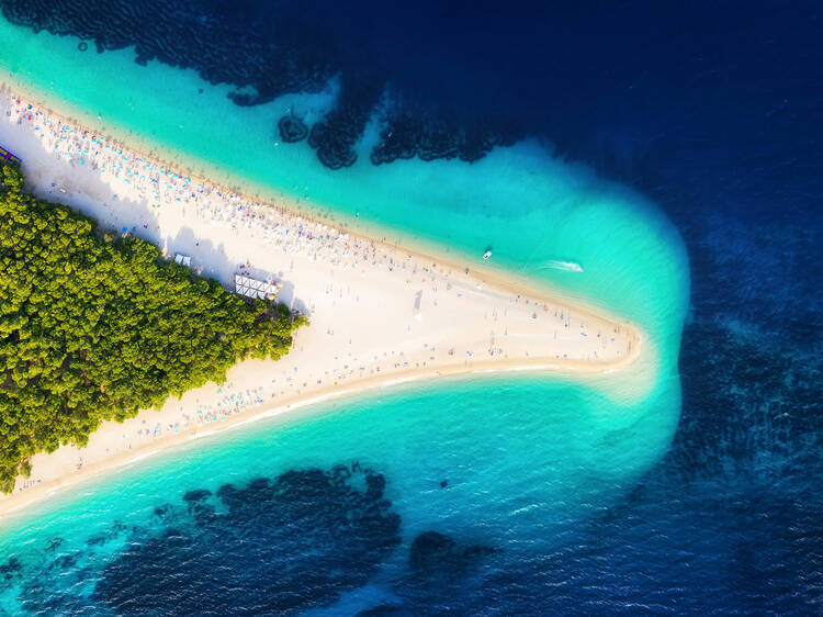 Brač's so-called Golden Horn may look like it's made of sand, but it's a pebble beach