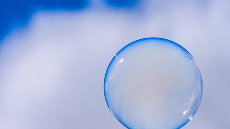 Bubble floating in the sky