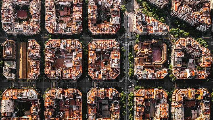 Vista aérea Eixample Quadrícula de l'Eixample