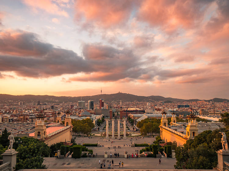 La terrassa del Palau Nacional