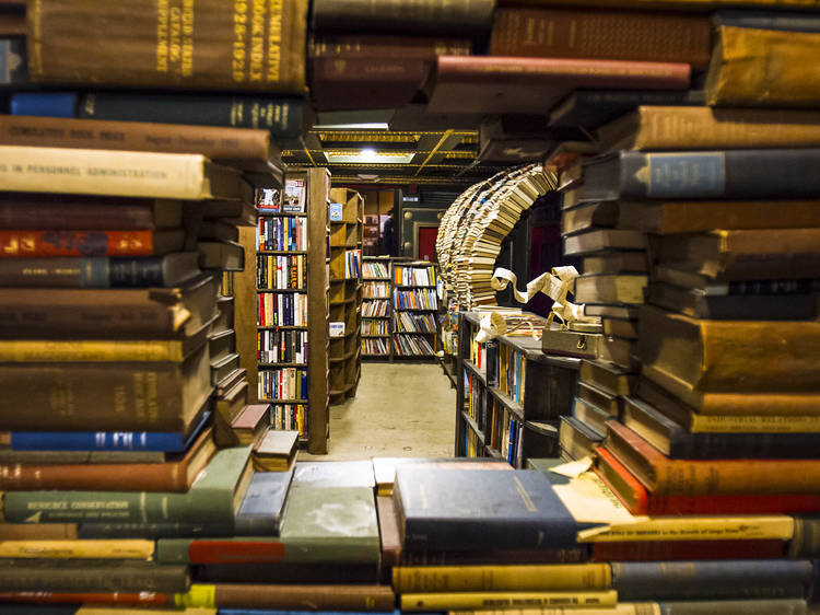 Walk through a tunnel of tomes at the Last Bookstore