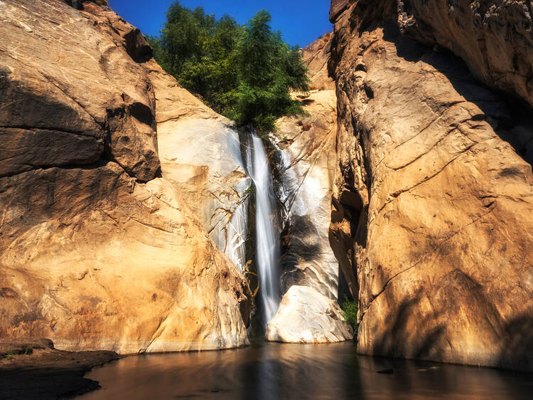 Hike to a desert waterfall at Tahquitz Canyon