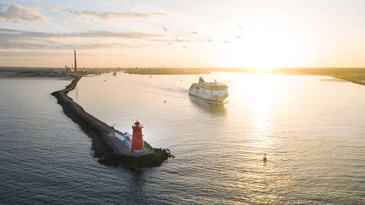 Ferry in Dublin harbour, Ireland