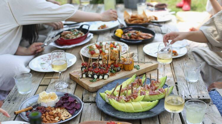 Una comida con amigos