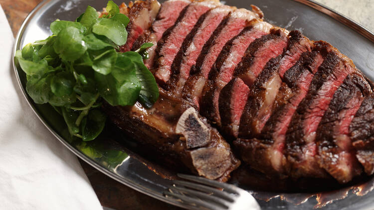 Delicious steak at Chez Blue