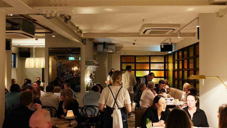 The dining room at Chez Blue
