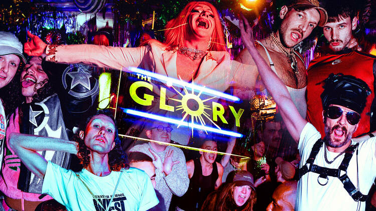 A collage of people at a nightclub