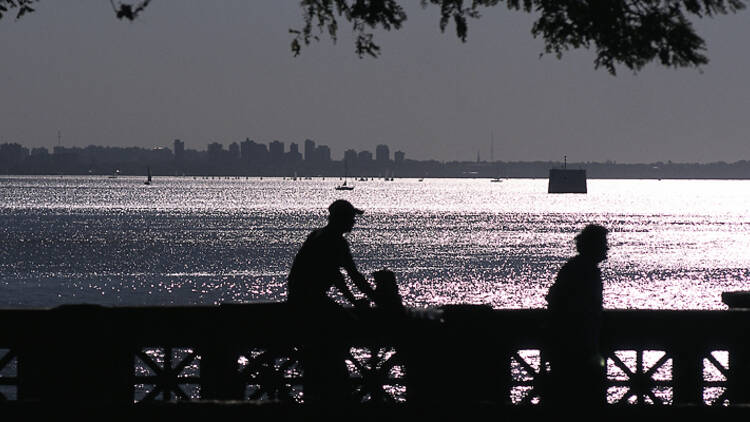 Watch the sunset over the Río de la Plata from Costanera Norte