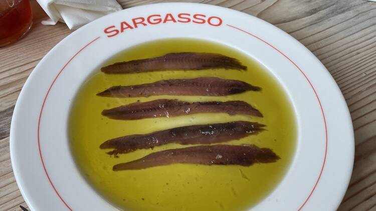 Eat some famous anchovies at Sargasso