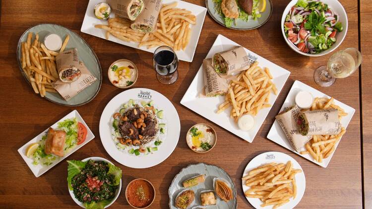 A variety of dishes on a table