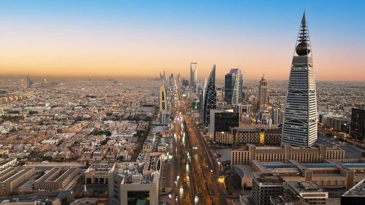 Riyadh Saudi Arabia Skyline Aerial Shot