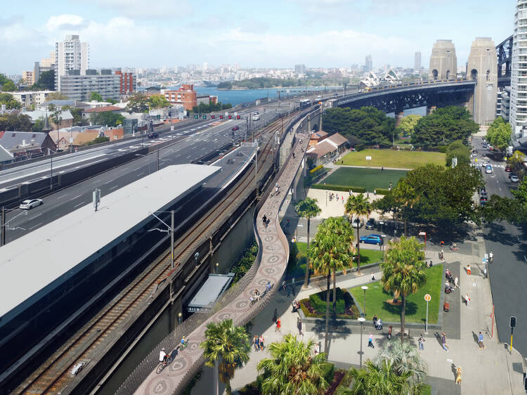 Gear up: Sydney's pretty and practical new 170-metre Harbour Bridge cycleway is almost complete