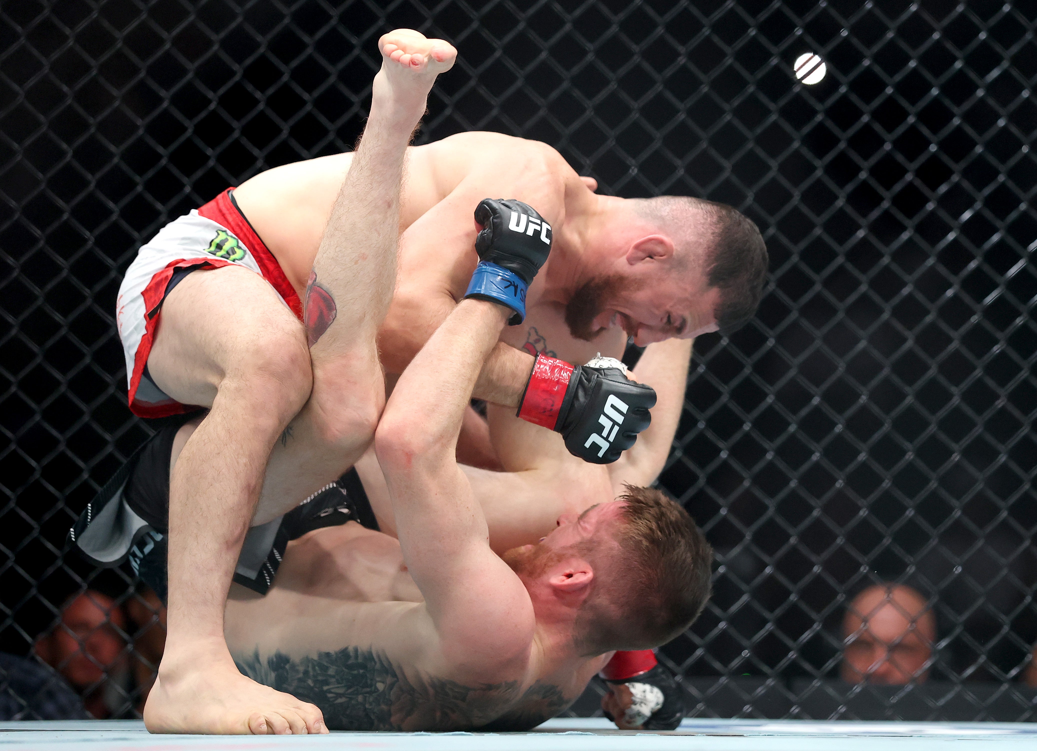 Merab Dvalishvili (above) outgrappled Cory Sandhagen en route to a decision win