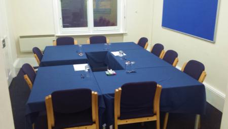 Meeting room in boardroom style