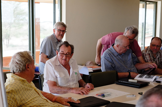 From far left: Dr Richard Leakey, Jonathan Leakey Bernard Wood (behind), Bill Jungers, Bill Kimbel, Mike Plavcan.