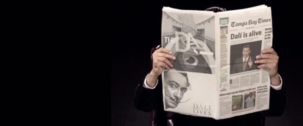 Still Dali Lives Artificial Intelligence Experience, Salvador Dali read Tampa Bay Times